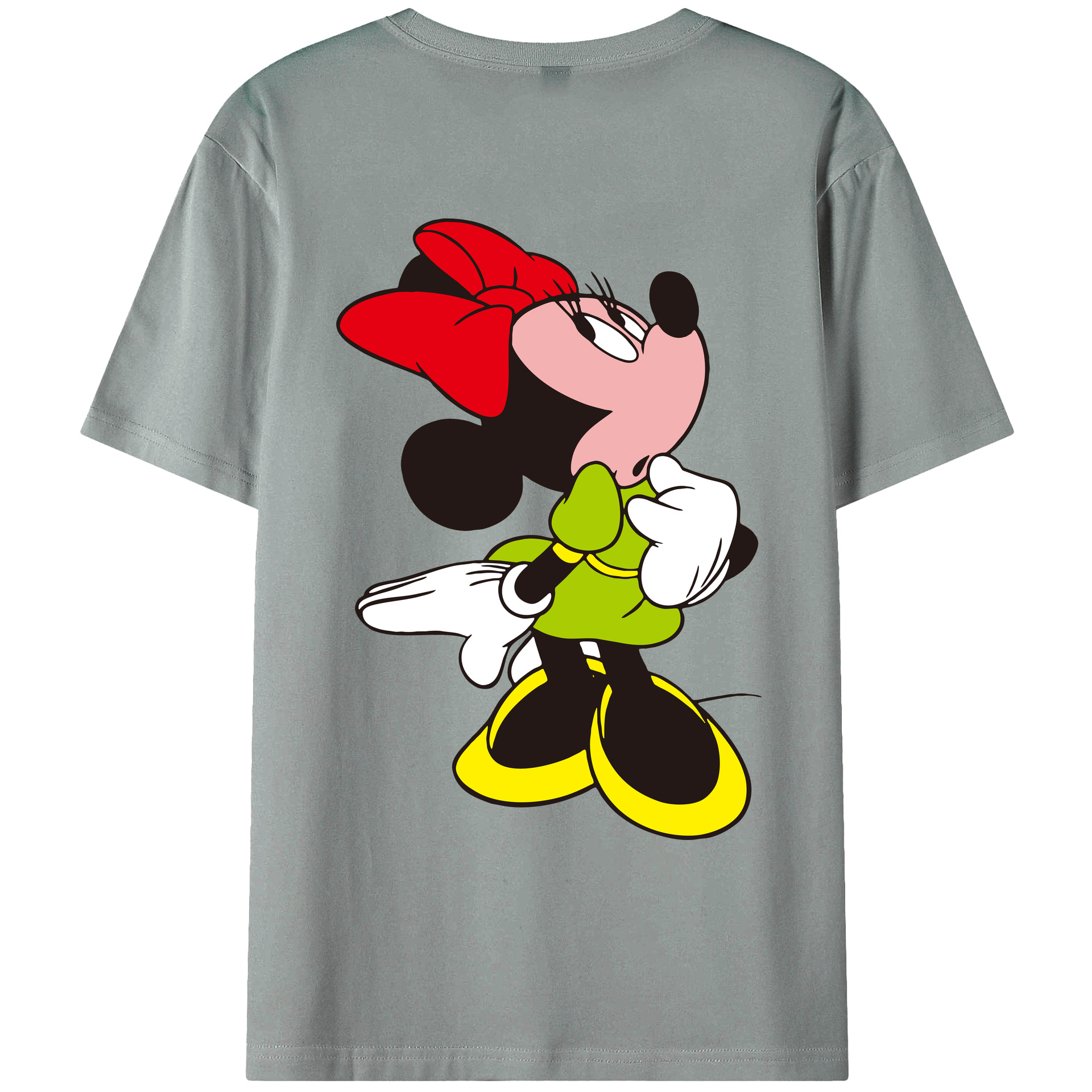 ミッキーマウス Mickey Mouse 綿100％ メンズ半袖Tシャツ（バックプリント） 通気性